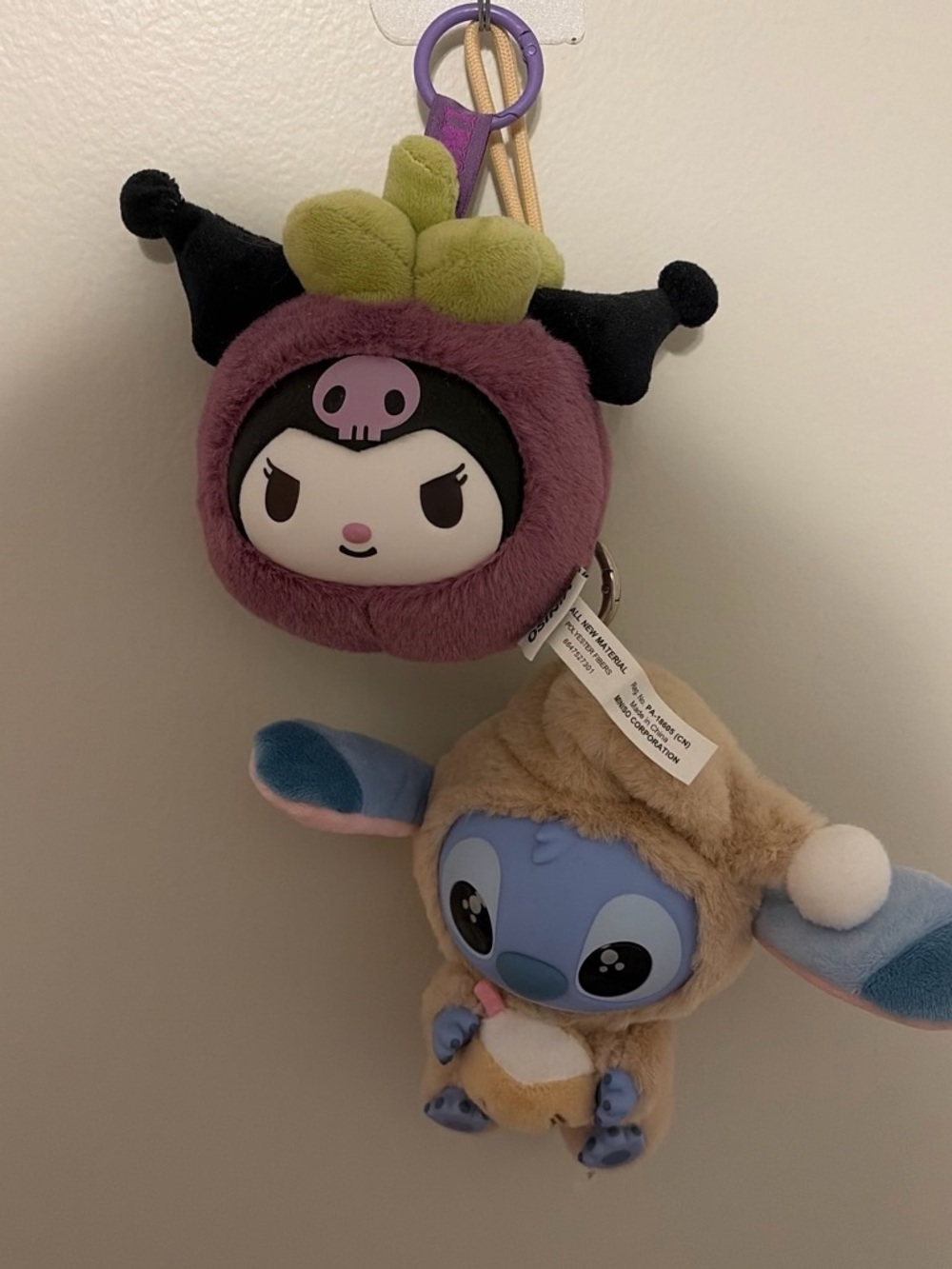 Plush Blue Stitch Keychain in Tan Hood - Kids Toys